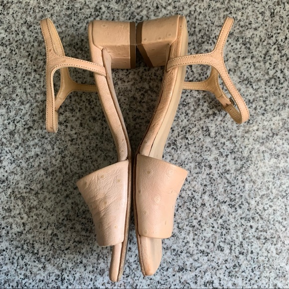 By Far Ines Ostrich Leather Sandals Size 6 - Picture 2 of 11
